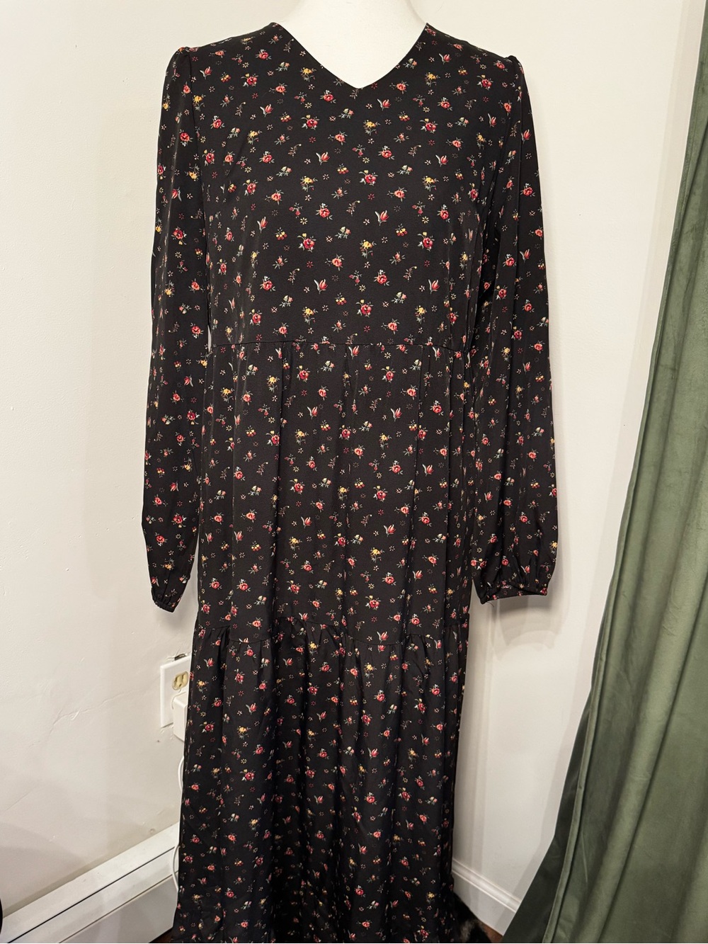 Floral Long-Sleeve Maxi Dress